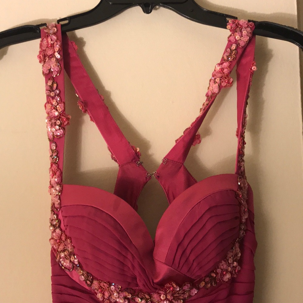 Pretty pink prom dress! Size zero. Worn once!